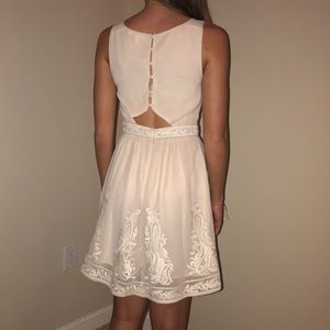 Nordstrom Aryn K cream colored dress